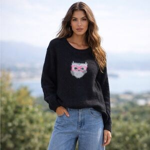 Wooden Ships Paola Buendia Owl Graphic Mohair/Wool Blend Oversized Sweater